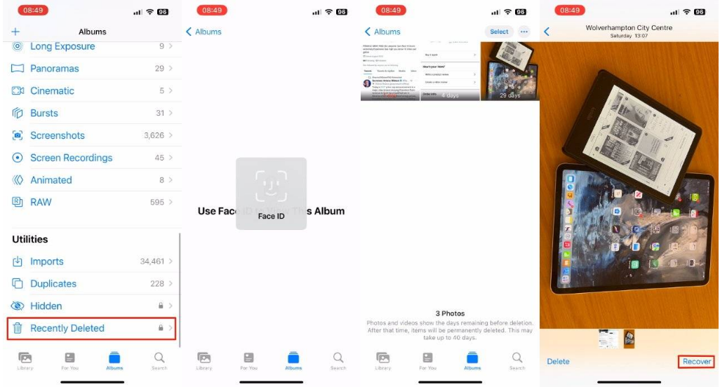 大茂镇苹果14维修分享 iPhone14 上恢复已删除的照片 